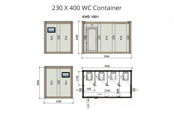 KW4-230X4000 WC Kontti